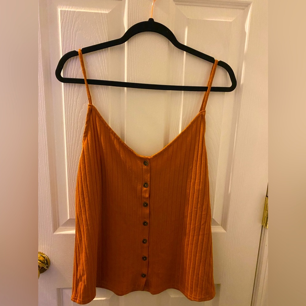 Burnt orange cami button down H&M
